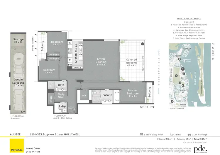Floorplan of Homely apartment listing, 6201/323 Bayview Street, Hollywell QLD 4216