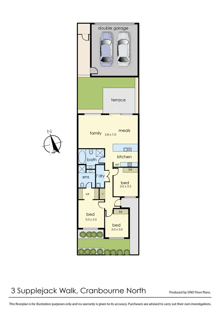 Floorplan of Homely unit listing, 3 Supplejack Walk, Cranbourne North VIC 3977
