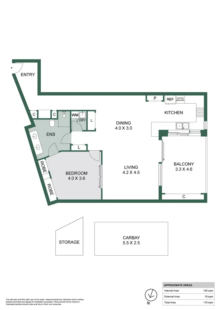 Floorplan of Homely apartment listing, 307/40 St Quentin Avenue, Claremont WA 6010