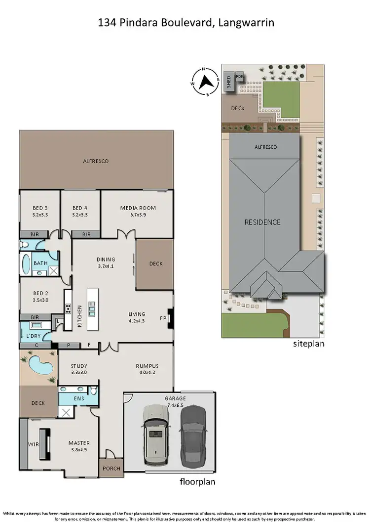 Floorplan of Homely house listing, 134 Pindarra Boulevard, Langwarrin VIC 3910