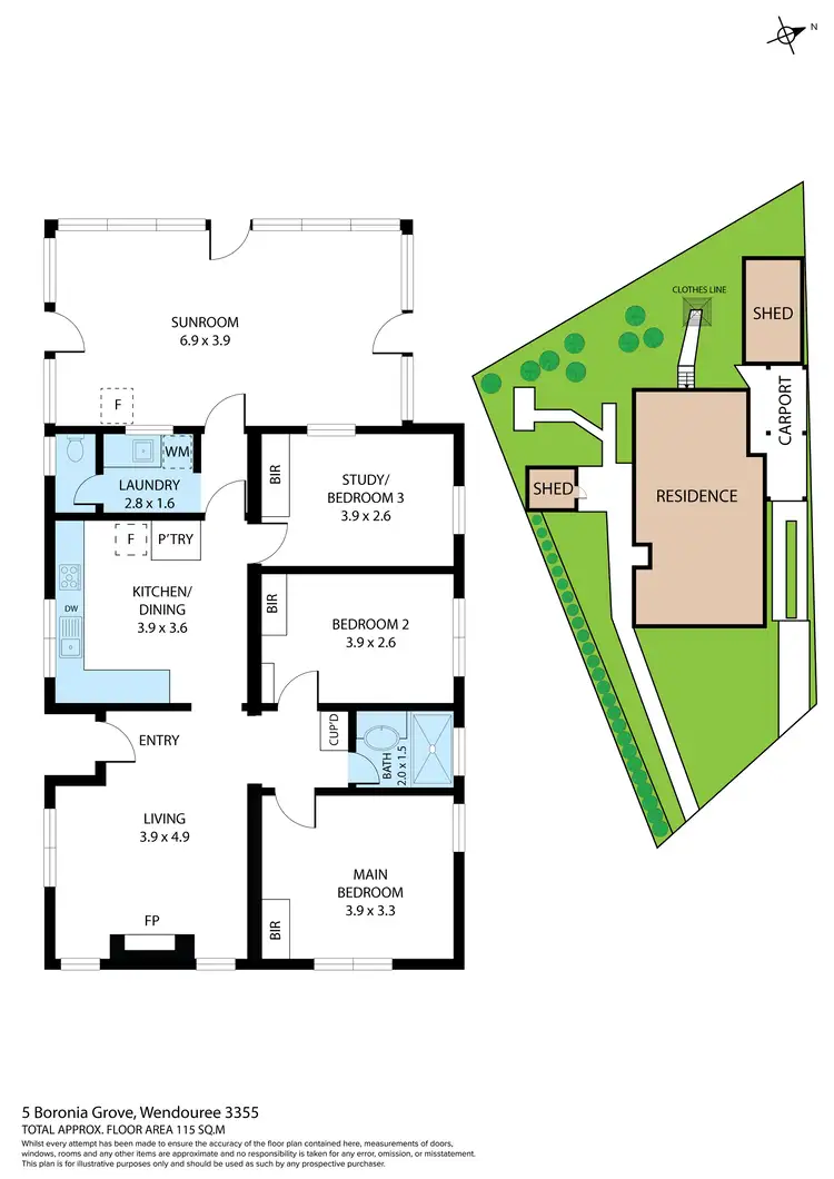 Floorplan of Homely house listing, 5 Boronia Grove, Wendouree VIC 3355