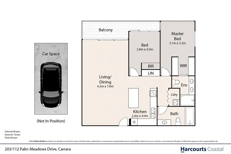 Floorplan of Homely apartment listing, 203/112 Palm Meadows Drive, Carrara QLD 4211
