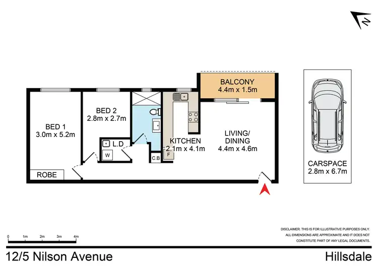 Floorplan of Homely unit listing, 12/5 Nilson Ave, Hillsdale NSW 2036