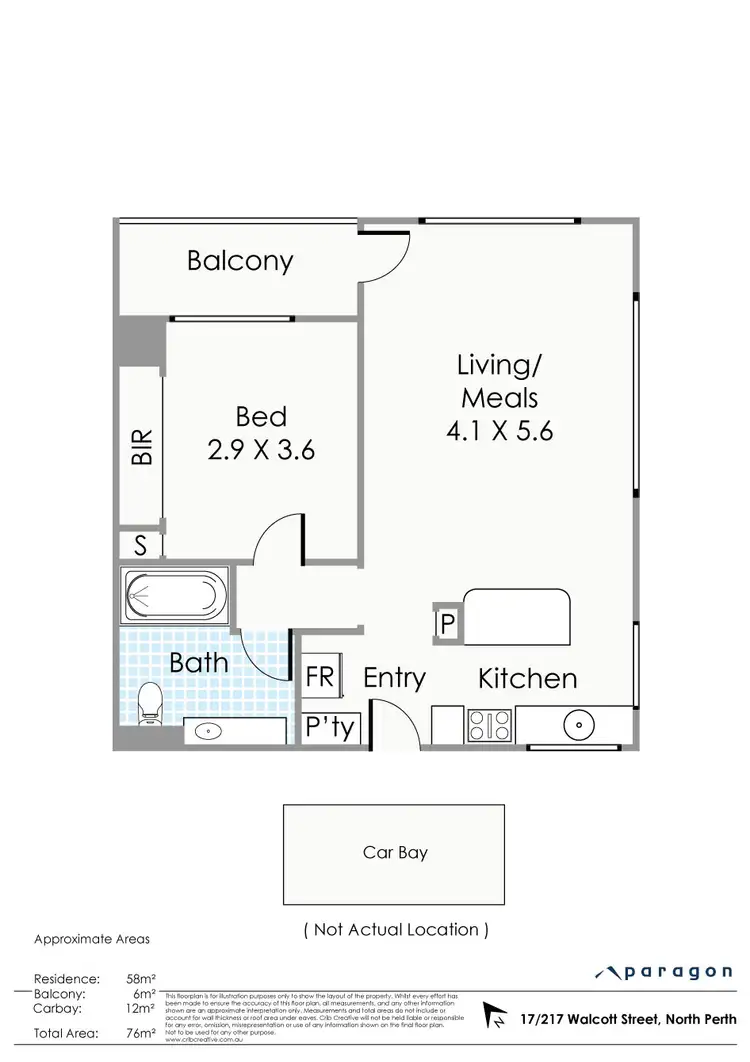 Floorplan of Homely unit listing, 17/217 Walcott Street, North Perth WA 6006