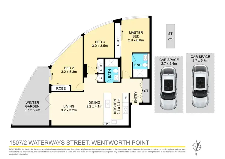 Floorplan of Homely apartment listing, 1507/2 Waterways Street, Wentworth Point NSW 2127