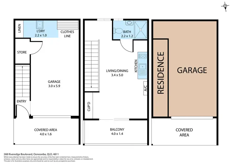 Floorplan of Homely studio listing, 26B Riveredge Boulevard, Oonoonba QLD 4811
