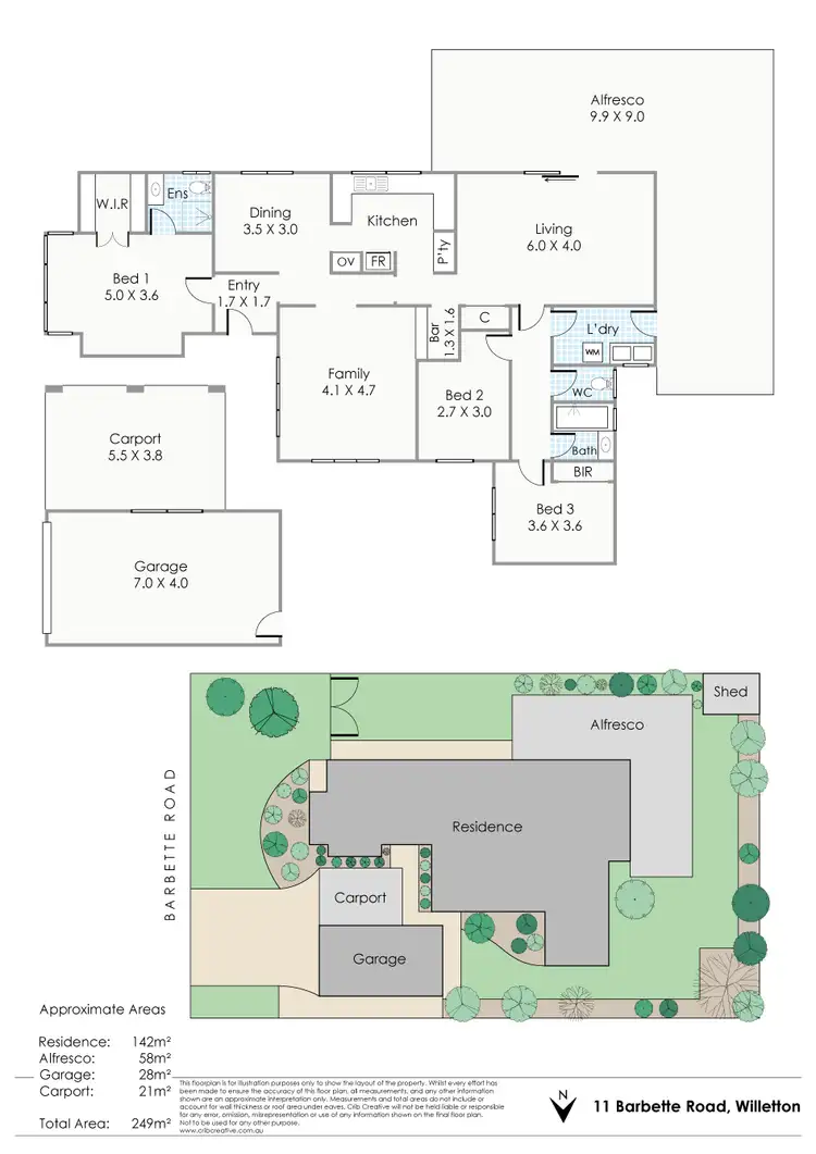 Floorplan of Homely house listing, 11 Barbette Road, Willetton WA 6155