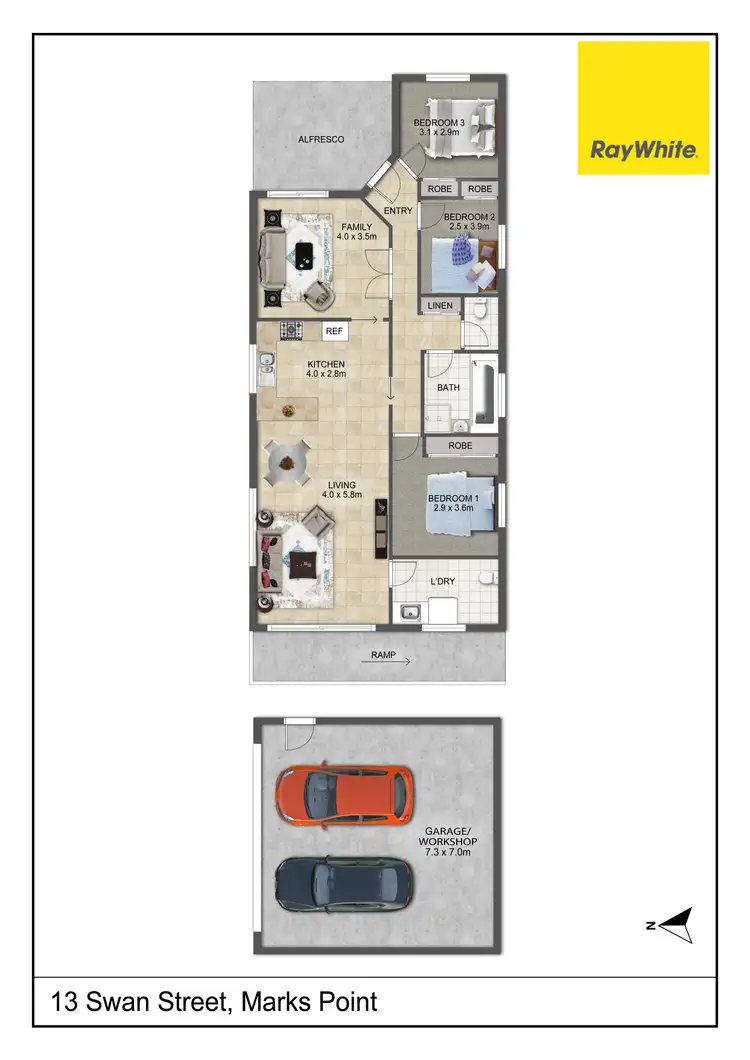 Floorplan of Homely house listing, 13 Swan Street, Marks Point NSW 2280