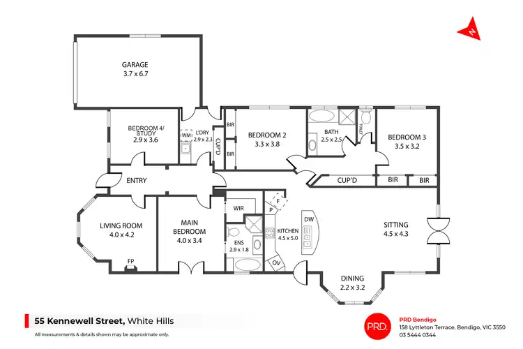 Floorplan of Homely house listing, 55 Kennewell Street, White Hills VIC 3550