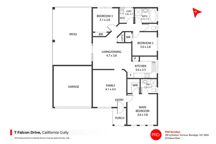 Floorplan of Homely house listing, 7 Falcon Drive, California Gully VIC 3556