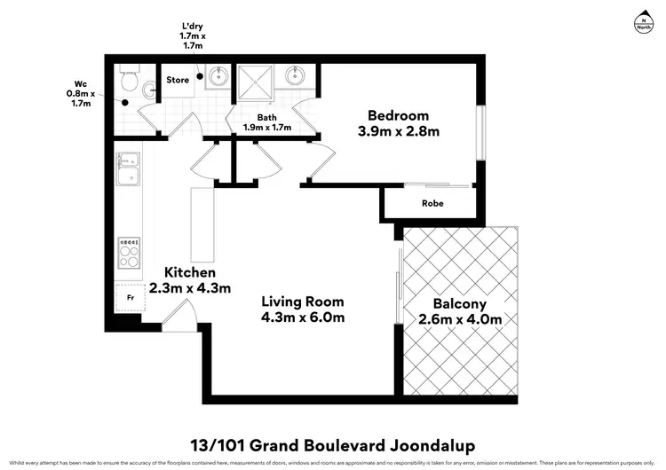 Floorplan of Homely apartment listing, 13/101 Grand Boulevard, Joondalup WA 6027