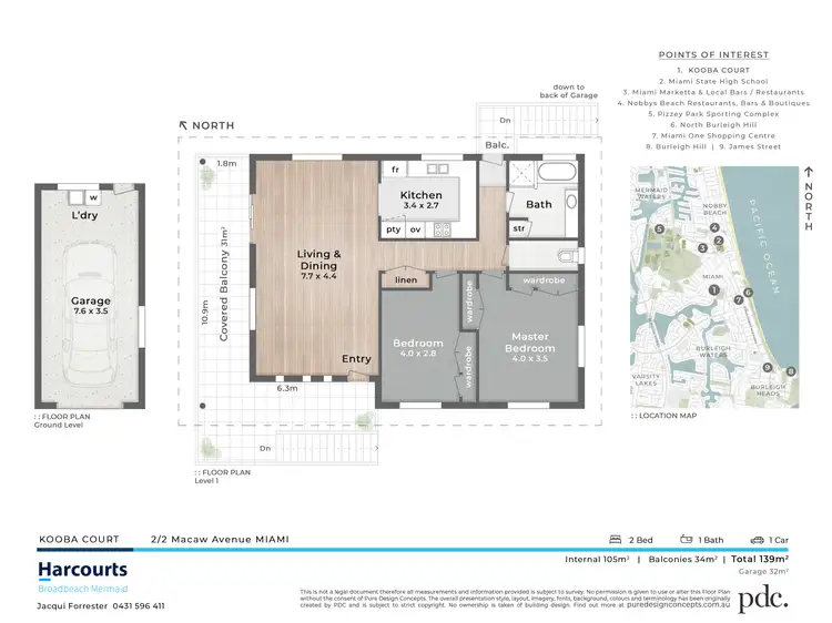 Floorplan of Homely semi-detached listing, 2/2 Macaw Avenue, Miami QLD 4220