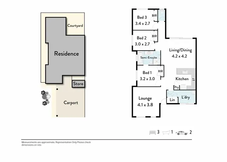 Floorplan of Homely unit listing, 4/9 Barfield Road, Hammond Park WA 6164
