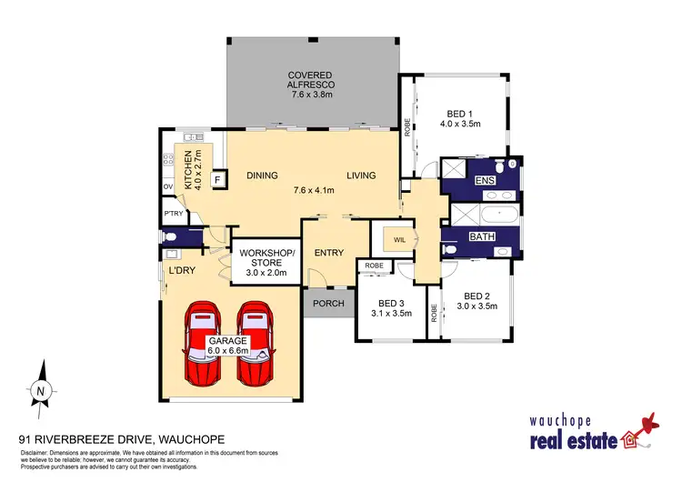 Floorplan of Homely house listing, 91 Riverbreeze Drive, Wauchope NSW 2446