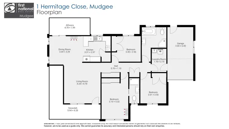Floorplan of Homely house listing, 1 Hermitage Close, Mudgee NSW 2850