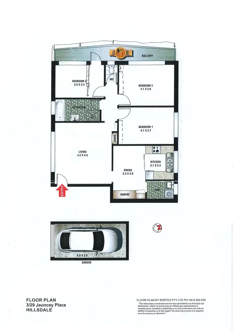 Floorplan of Homely unit listing, 3/29 Jauncey Place, Hillsdale NSW 2036