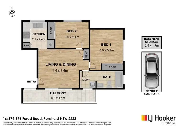 Floorplan of Homely unit listing, 16/574-576 Forest Road, Penshurst NSW 2222