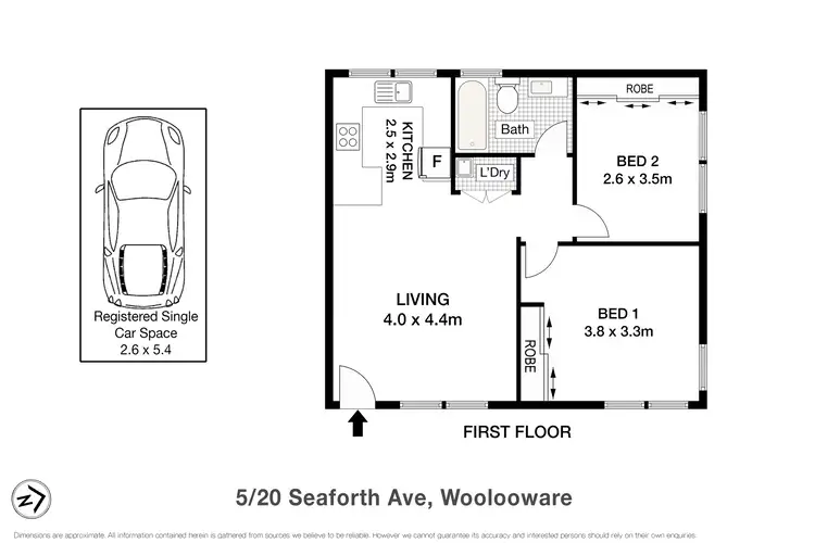 Floorplan of Homely apartment listing, 5/20 Seaforth Avenue, Woolooware NSW 2230