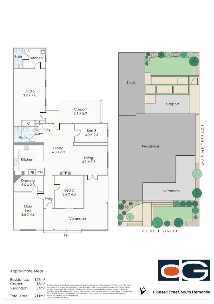 Floorplan of Homely house listing, 1 Russell Street, Fremantle WA 6160