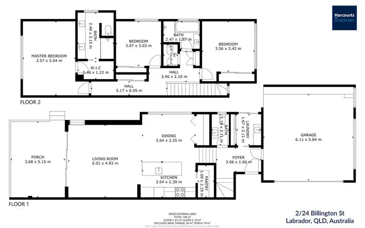 Floorplan of Homely townhouse listing, 2/24 Billington Street, Labrador QLD 4215