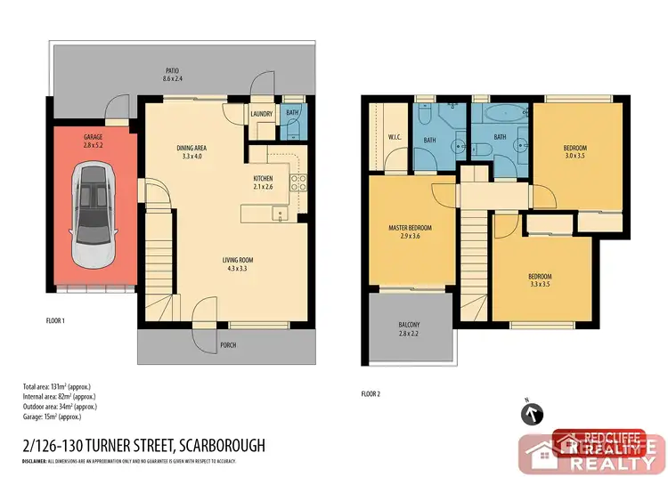 Floorplan of Homely townhouse listing, 2/126 Turner Street, Scarborough QLD 4020