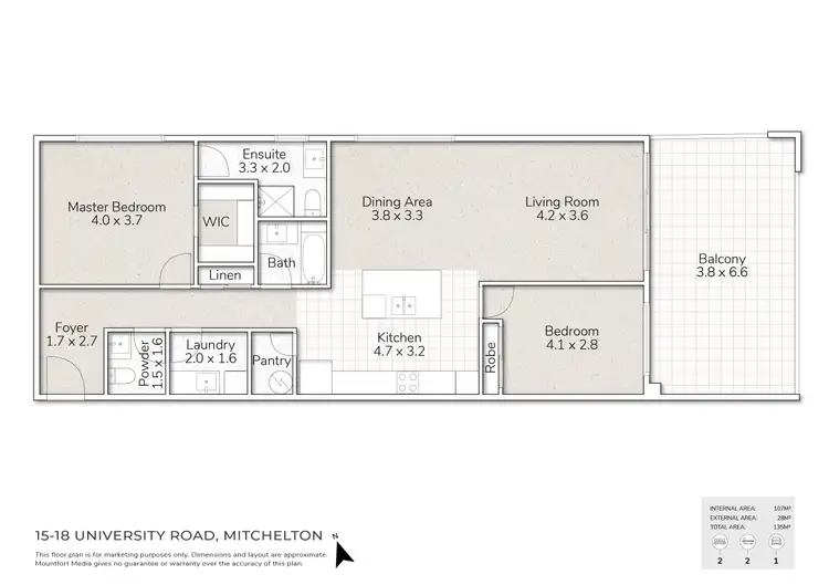 Floorplan of Homely unit listing, 15/18 University Road, Mitchelton QLD 4053