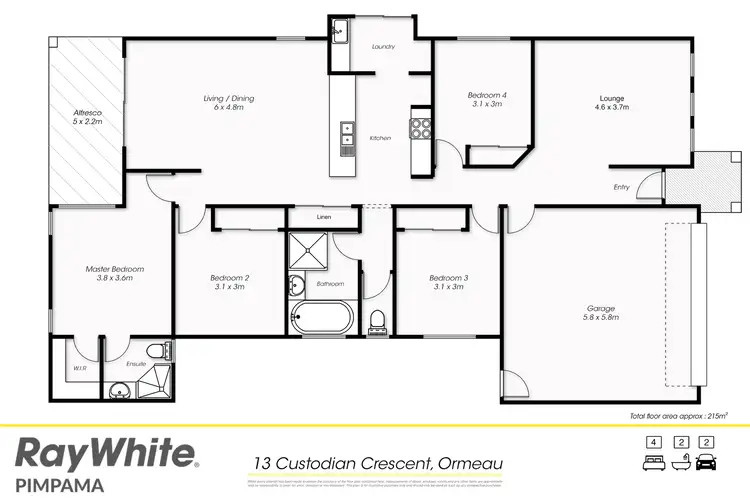 Floorplan of Homely house listing, 13 Custodian Crescent, Ormeau QLD 4208