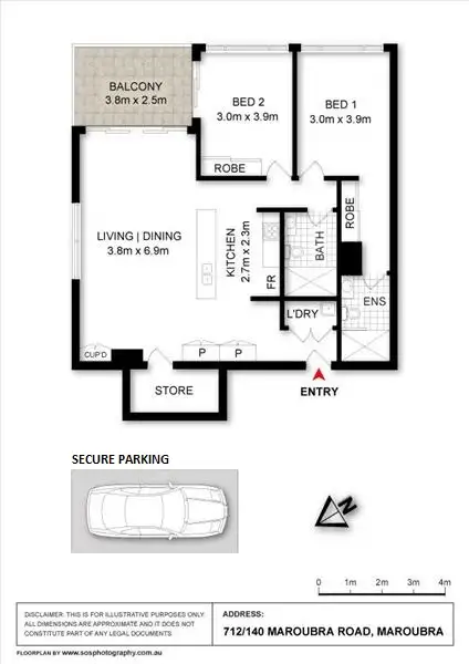 Floorplan of Homely unit listing, 712/140 Maroubra Rd, Maroubra NSW 2035