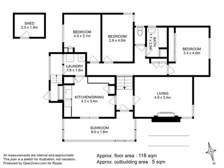 Floorplan of Homely house listing, 9 Tootonga Street, Chigwell TAS 7011