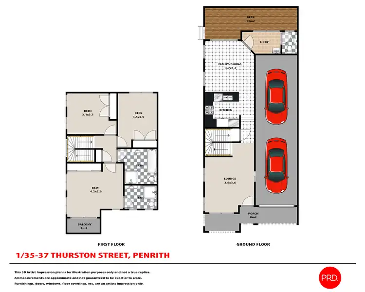 Floorplan of Homely townhouse listing, 1/35-37 Thurston Street, Penrith NSW 2750