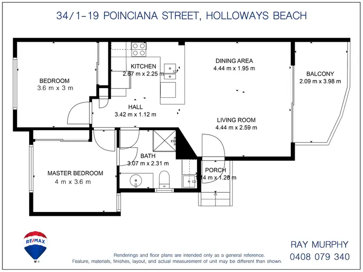 Floorplan of Homely unit listing, 34/1-19 Poinciana Street, Holloways Beach QLD 4878