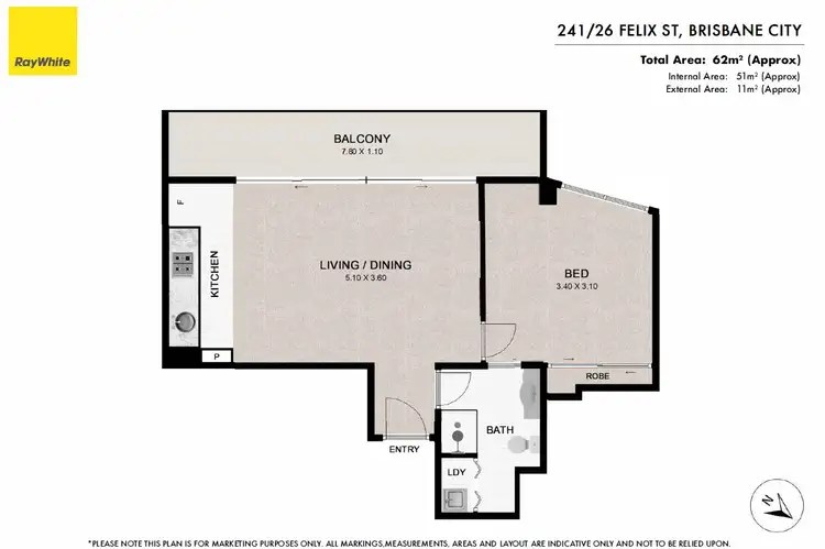 Floorplan of Homely apartment listing, 241/26 Felix Street, Brisbane City QLD 4000