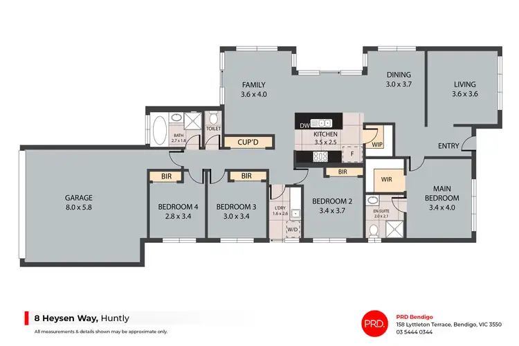 Floorplan of Homely house listing, 8 Heysen Way, Huntly VIC 3551