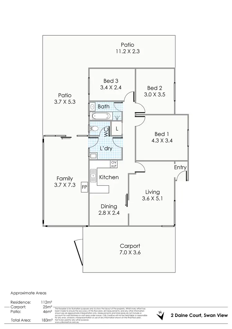 Floorplan of Homely house listing, 2 Daine Court, Swan View WA 6056