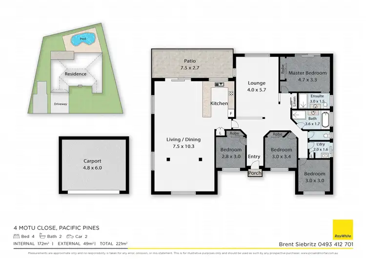Floorplan of Homely house listing, 4 Motu Close, Pacific Pines QLD 4211