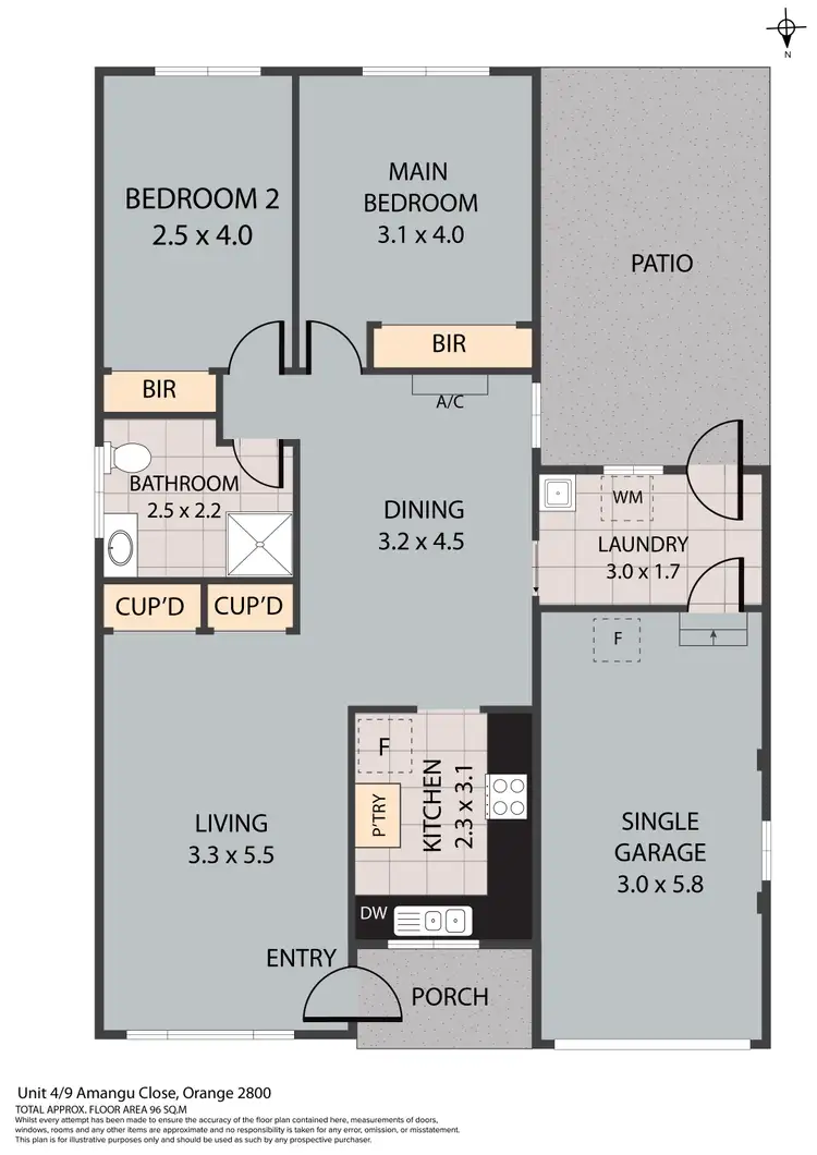 Floorplan of Homely unit listing, 4/9 Amangu Close, Orange NSW 2800