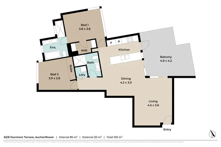 Floorplan of Homely apartment listing, 62/8 Dunmore Terrace, Auchenflower QLD 4066
