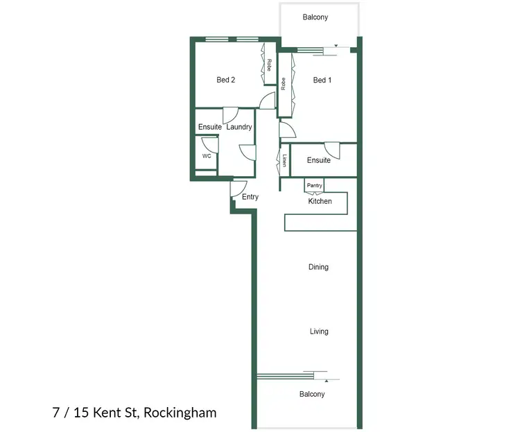 Floorplan of Homely unit listing, 7/15 Kent Street, Rockingham WA 6168