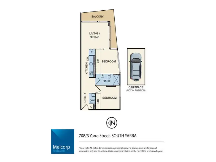 Floorplan of Homely apartment listing, 708/3 Yarra Street, South Yarra VIC 3141