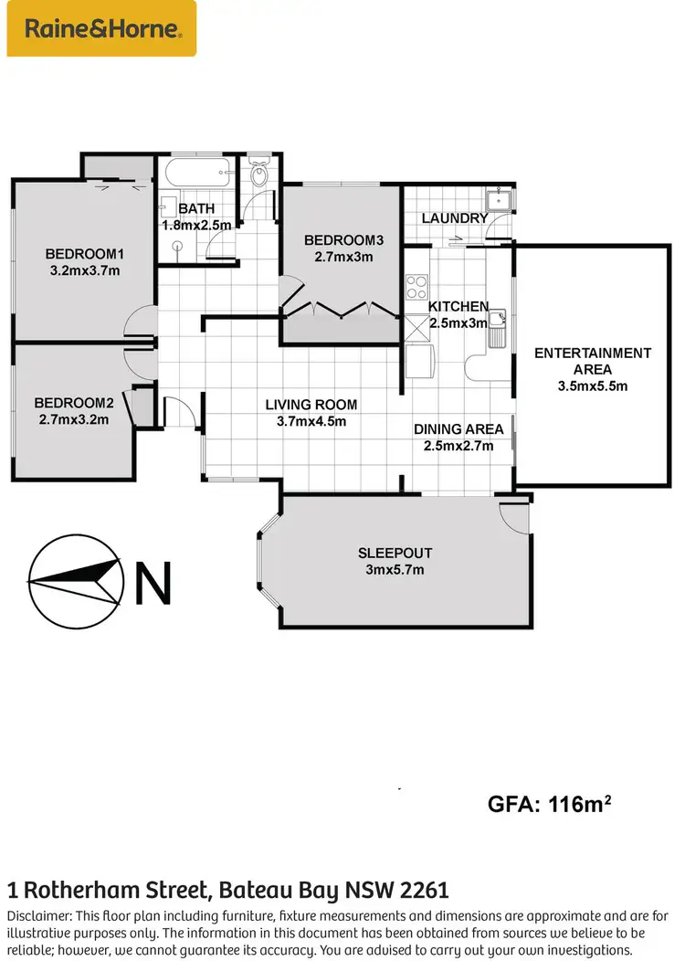 Floorplan of Homely house listing, 1 Rotherham Street, Bateau Bay NSW 2261