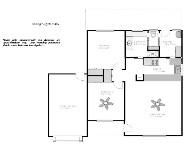 Floorplan of Homely unit listing, Unit 2/2 Vincent Court, Mildura VIC 3500