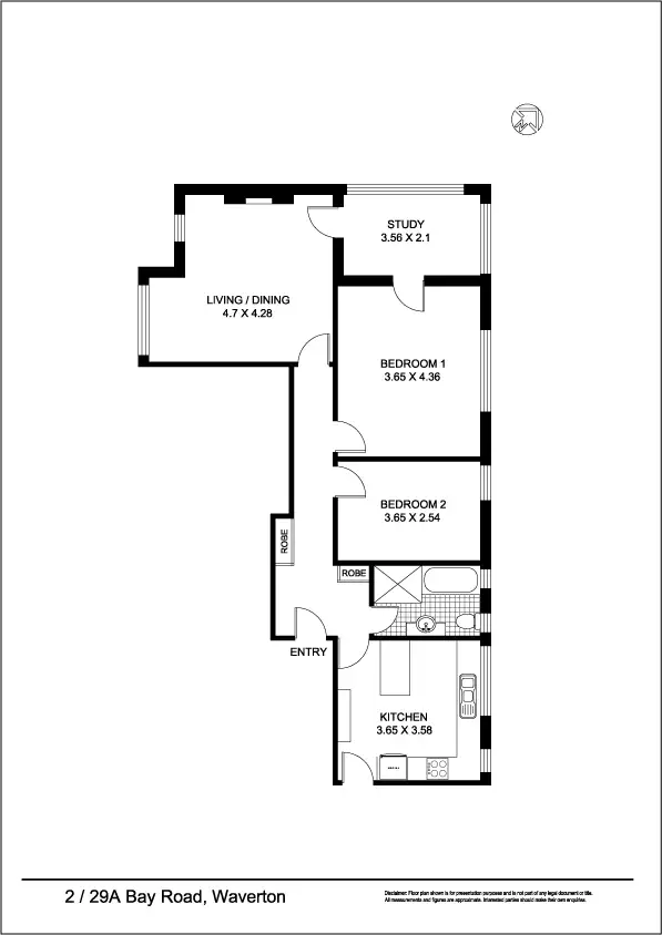 Floorplan of Homely apartment listing, 2/29A Bay Road, Waverton NSW 2060