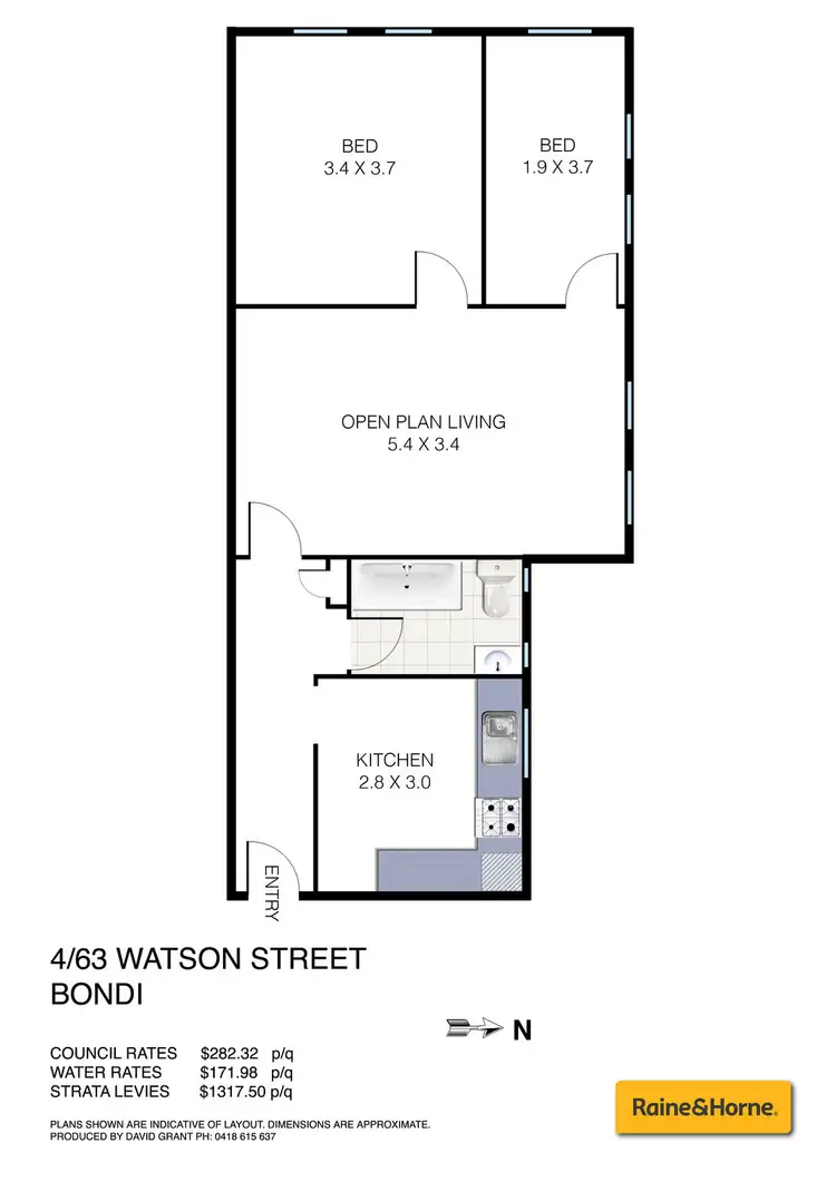 Floorplan of Homely apartment listing, 4/63 Watson Street, Bondi NSW 2026