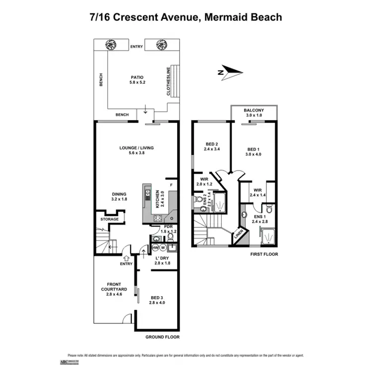 Floorplan of Homely townhouse listing, 7/16 Crescent Avenue, Mermaid Beach QLD 4218