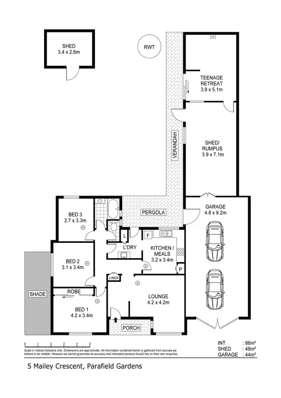 Floorplan of Homely house listing, 5 Mailey Crescent, Parafield Gardens SA 5107