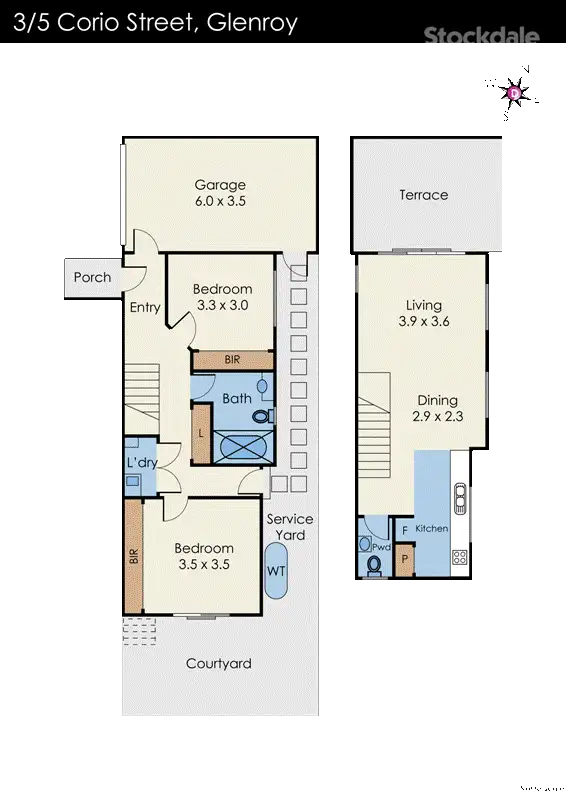 Floorplan of Homely townhouse listing, 3/5 Corio Street, Glenroy VIC 3046