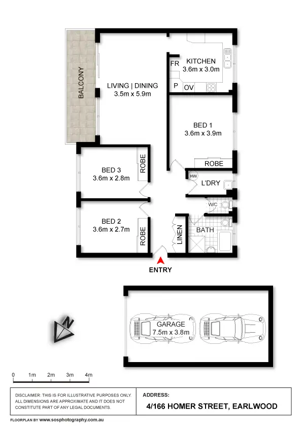 Floorplan of Homely apartment listing, 4/166 Homer Street, Earlwood NSW 2206