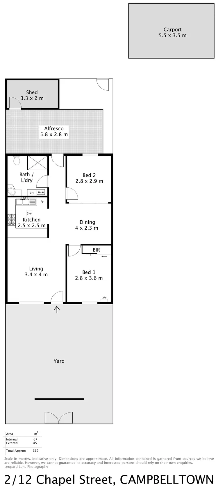 Floorplan of Homely unit listing, 2/12 Chapel Street, Campbelltown SA 5074