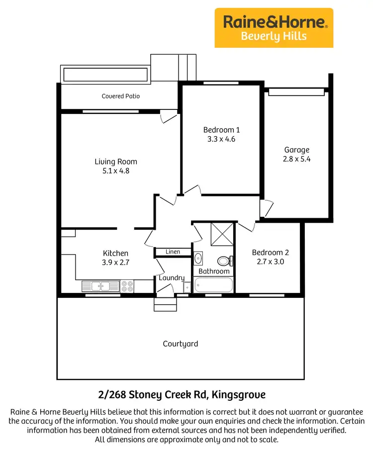 Floorplan of Homely villa listing, 2/268 Stoney Creek Road, Kingsgrove NSW 2208