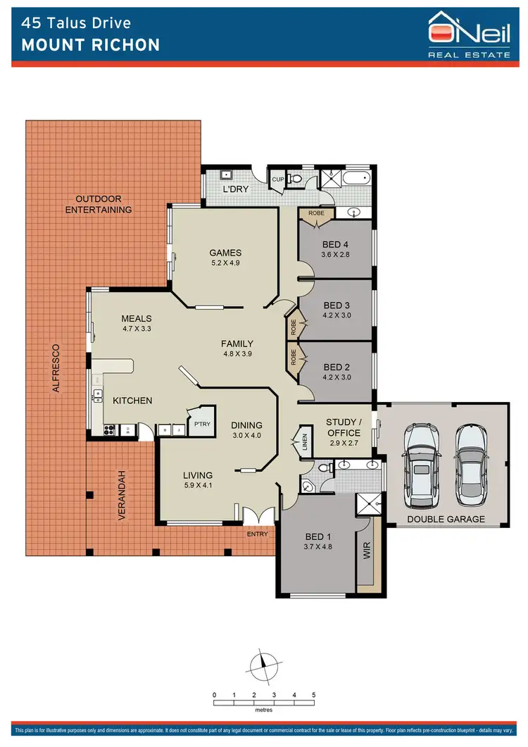 Floorplan of Homely house listing, 45 Talus Drive, Mount Richon WA 6112